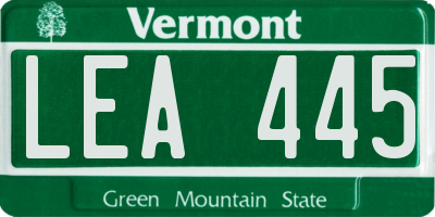 VT license plate LEA445