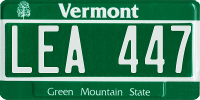 VT license plate LEA447
