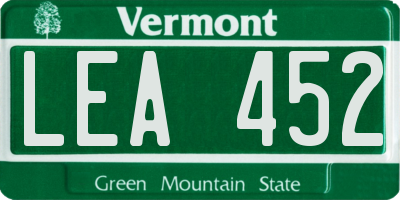 VT license plate LEA452