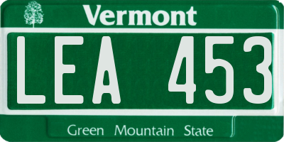 VT license plate LEA453