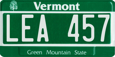 VT license plate LEA457