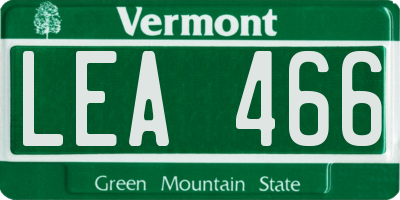VT license plate LEA466