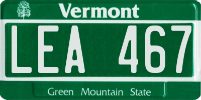 VT license plate LEA467