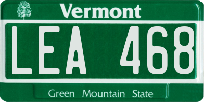 VT license plate LEA468