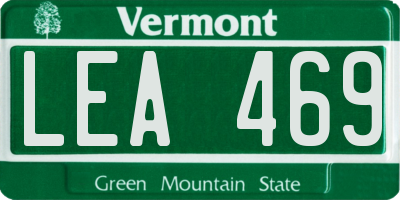 VT license plate LEA469