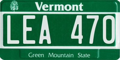 VT license plate LEA470