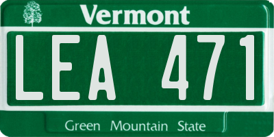 VT license plate LEA471