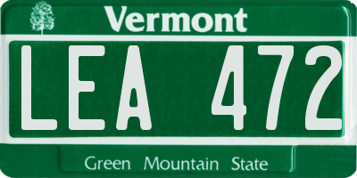 VT license plate LEA472