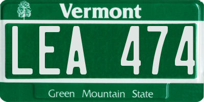 VT license plate LEA474