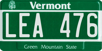 VT license plate LEA476