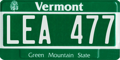 VT license plate LEA477