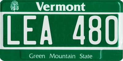 VT license plate LEA480