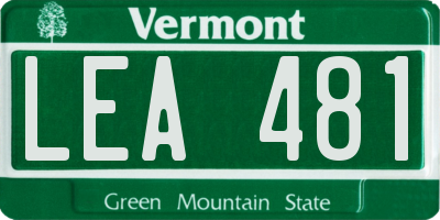 VT license plate LEA481