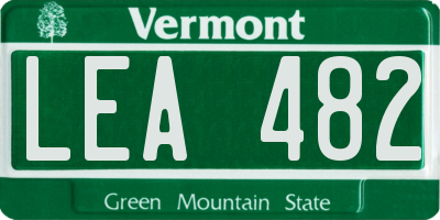 VT license plate LEA482