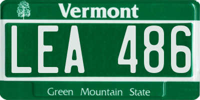 VT license plate LEA486