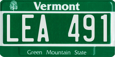 VT license plate LEA491