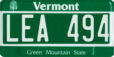 VT license plate LEA494