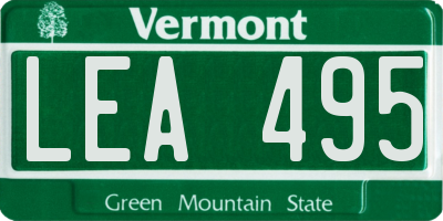 VT license plate LEA495