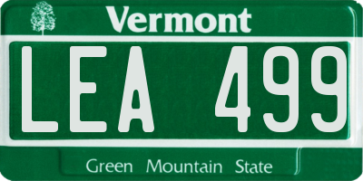 VT license plate LEA499
