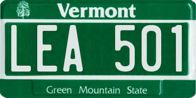 VT license plate LEA501
