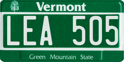 VT license plate LEA505