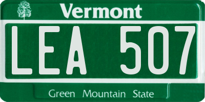 VT license plate LEA507
