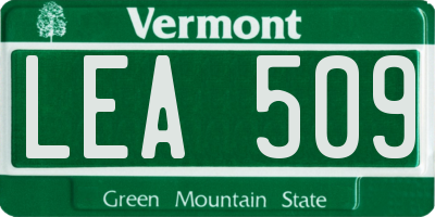 VT license plate LEA509