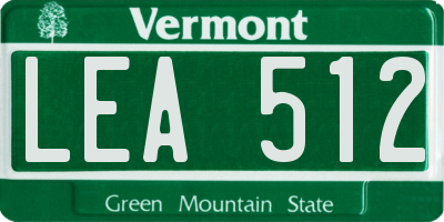 VT license plate LEA512