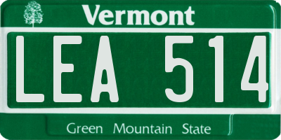 VT license plate LEA514