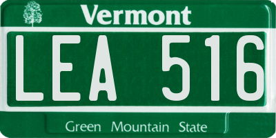 VT license plate LEA516