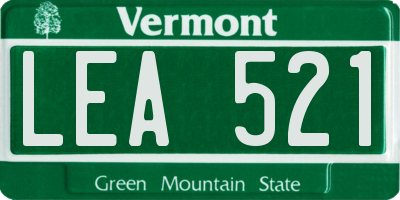 VT license plate LEA521