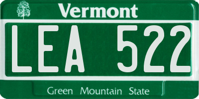 VT license plate LEA522
