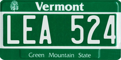 VT license plate LEA524