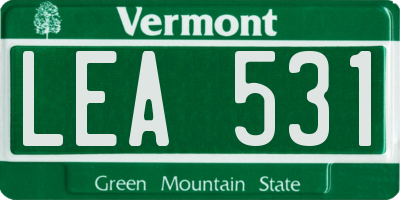 VT license plate LEA531