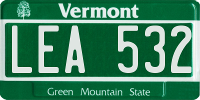 VT license plate LEA532