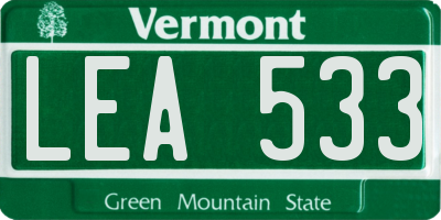 VT license plate LEA533