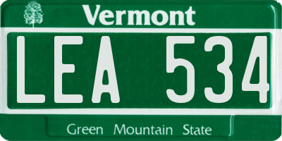 VT license plate LEA534
