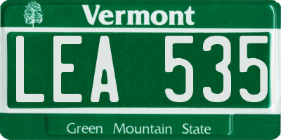 VT license plate LEA535