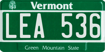 VT license plate LEA536