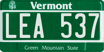 VT license plate LEA537