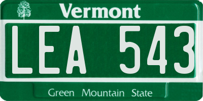 VT license plate LEA543