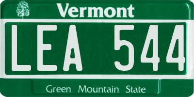 VT license plate LEA544
