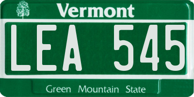 VT license plate LEA545