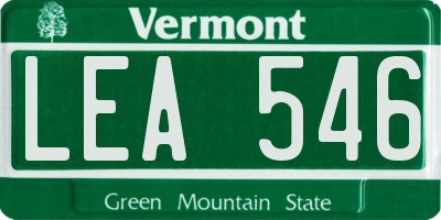 VT license plate LEA546