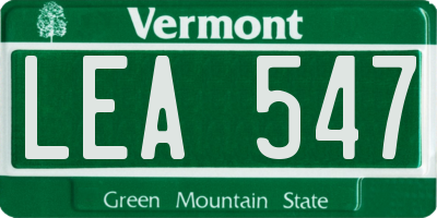 VT license plate LEA547