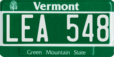 VT license plate LEA548