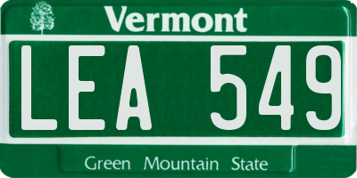 VT license plate LEA549