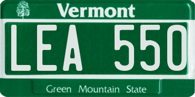 VT license plate LEA550