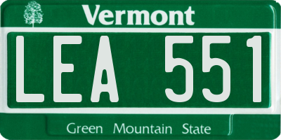 VT license plate LEA551