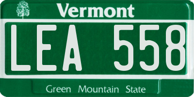 VT license plate LEA558